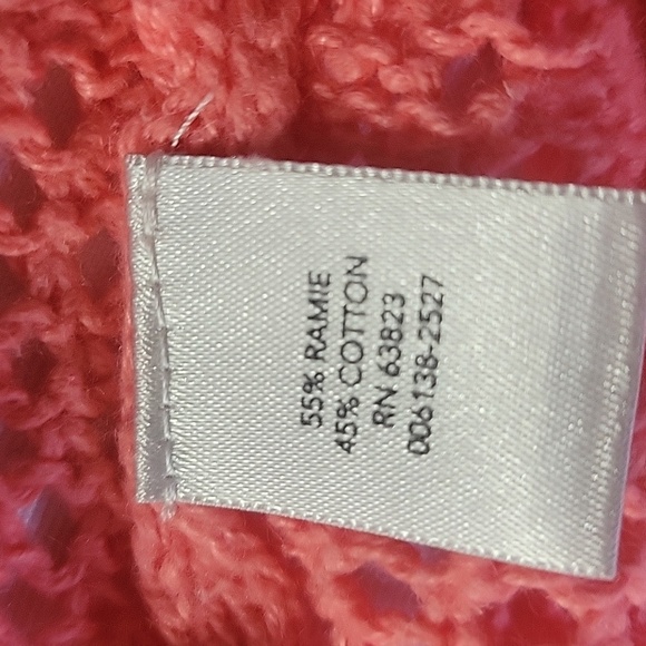 Christopher & Banks Salmon Open Front Short Sleeve Sweater, Size: XL - Picture 3 of 9